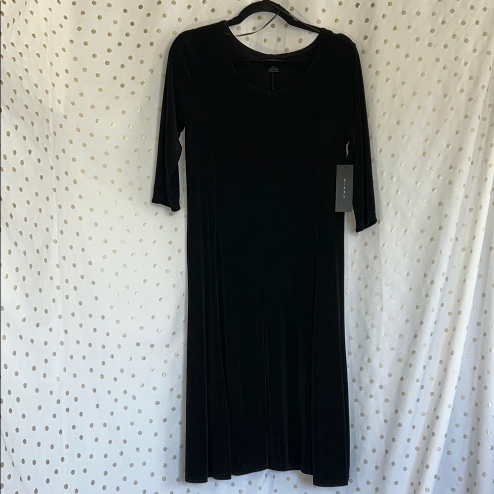 Kiara Classic Black Midi Dress